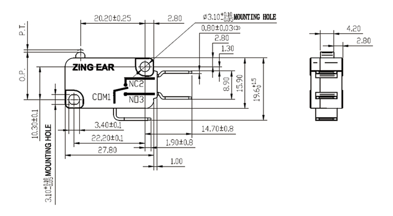 Mechanical Micro Switch for Automatic Equipment 33 G5 Basic Micro Switch