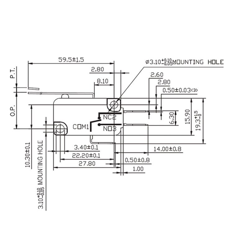 G5T22-C1Z100A03 SPDT 100gf Far From Pin Plunger Long Straight Lever Basic Micro Snap Action Switch 32 G5T22-C1Z100A03 SPDT 100gf Far From Pin Plunger Long Straight Lever Basic Snap Action Micro Switch