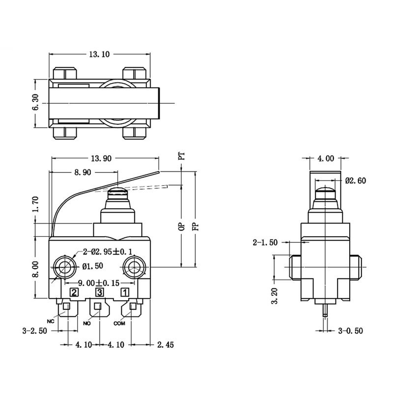 G303-130S03A12 Solder Terminal 40t85 Subminiature Lever 3 Pin Way Sealed Micro Switch G303-130S03A12 Solder Terminal 40t85 Subminiature Lever 3 Pin Way Sealed Micro Switch