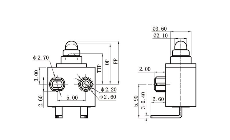 G304-150U00E40 PCB Terminals SPDT Right Side Dustproof Waterproof Subminiature Microswitch Micro Switch G304-150U00E40 PCB Terminals SPDT Right Side Dustproof Waterproof Subminiature Microswitch Micro Switch