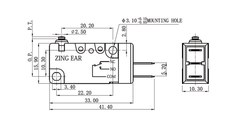G5W11-EC200-W2 Zing Ear 5A Normally Closed Micro Waterproof Switch (10) micro Waterproof switch