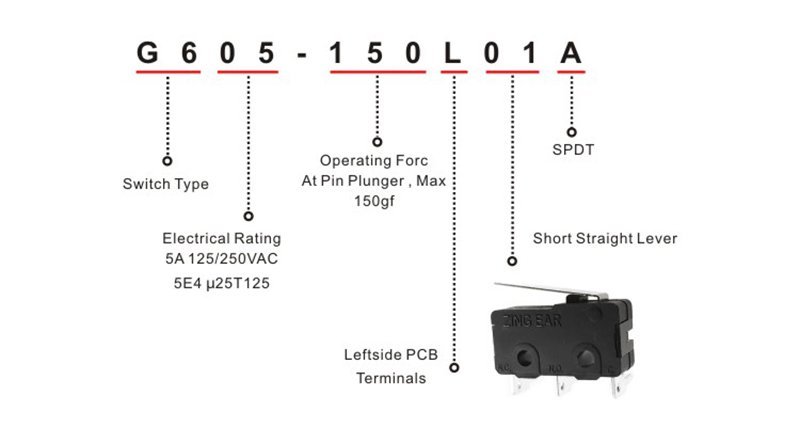 G605-150L01A (111) Mini Micro Switch
