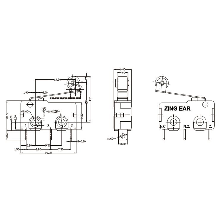 G605 5A 5E4 Small Size Roller Lever Micro Switch 20 G605 5A 5E4 Small Size Roller Lever Micro Switch