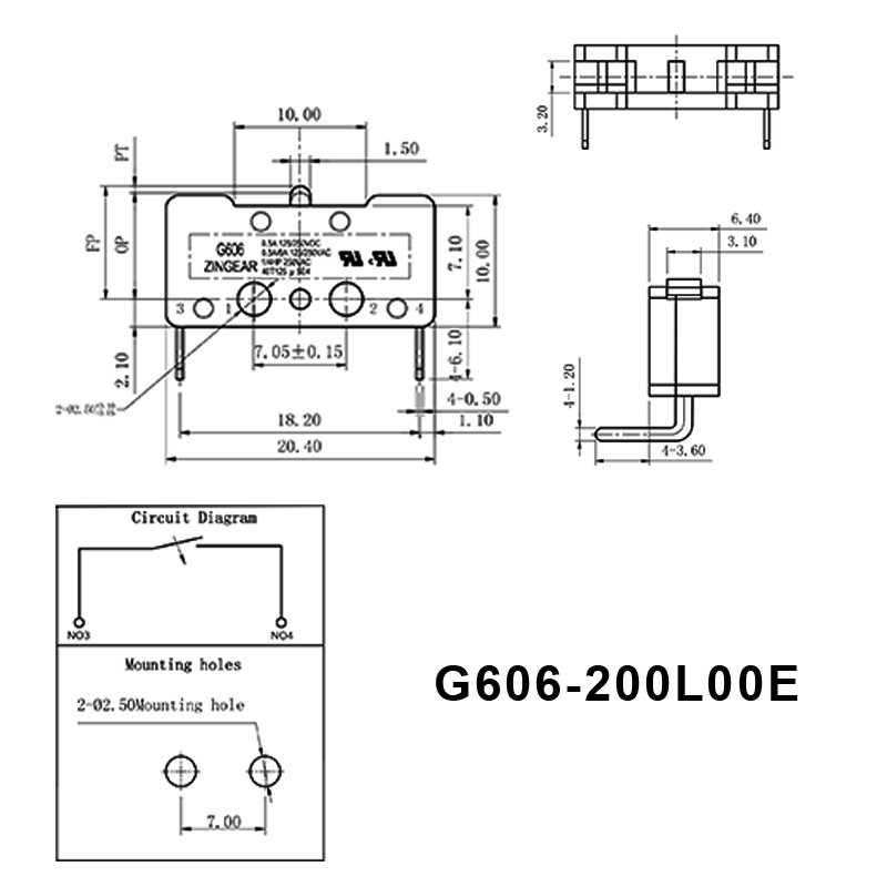 G606 Manufacturer DPDT Normally Open Micro Switch 12 G606 200L00E Manufacturer DPDT Normally Open Micro Switch 7