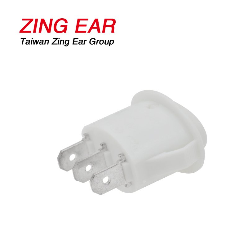 White Round On Off On 3 Pin Rocker Switch 13 White Round On Off On 3 Pin Rocker Switch (3)