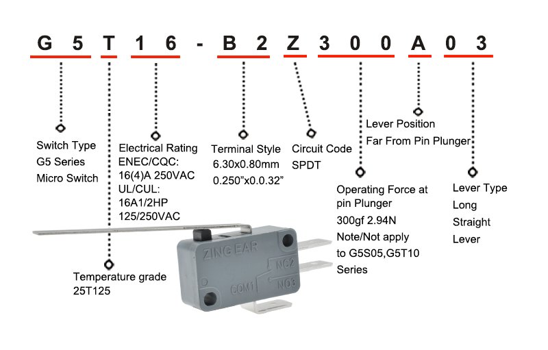 What does G5T16-B2Z300A03 means