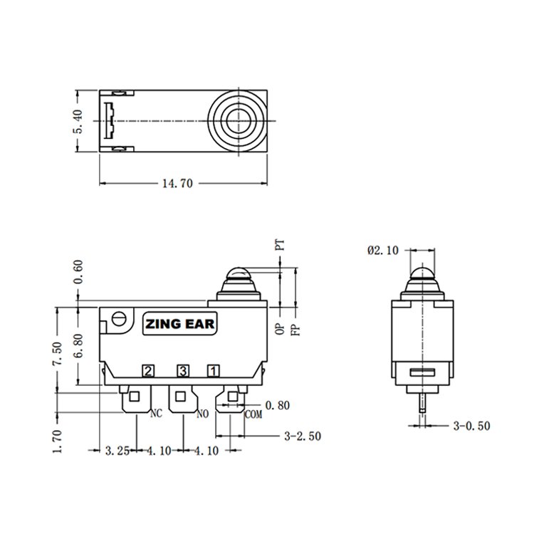 Micro Pushbutton Switch Waterproof Momentary Replacement for Omron D2AW series 14 Micro Pushbutton Switch Waterproof Momentary 3A 12VDC 1