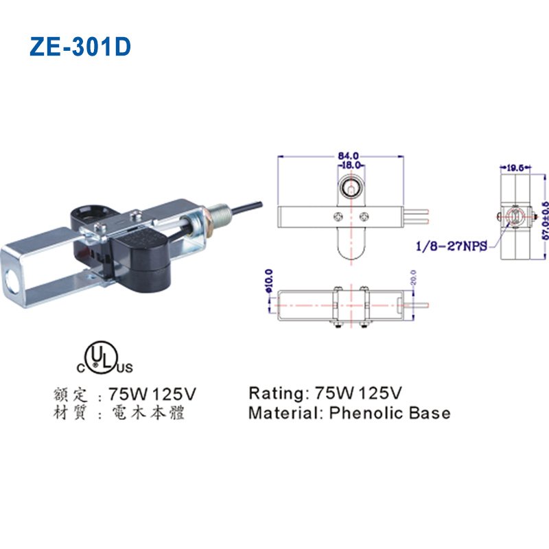Zing Ear ZE-301D Lampholder E-12 75W 125V 15 Zing Ear ZE 301D Lampholder E 12 75W 125V 1