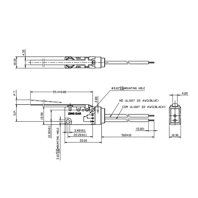 Micro Electrical Switch Long Lever Normally Open 14 Micro Electrical Switch Long Lever Normally Open 6
