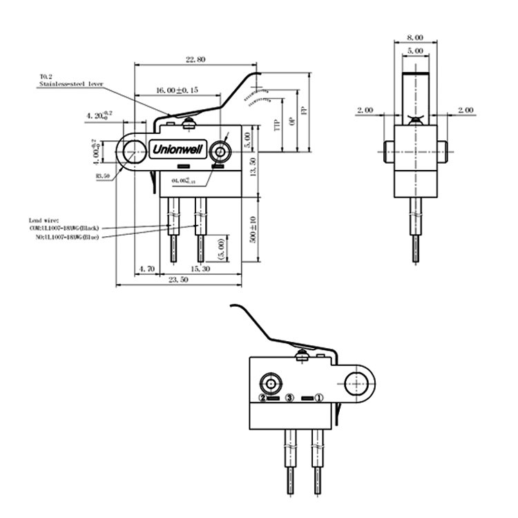 Micro Leaf Switch SPST NC 1A 30VDC 125/250VAC 12 double pole microswitch