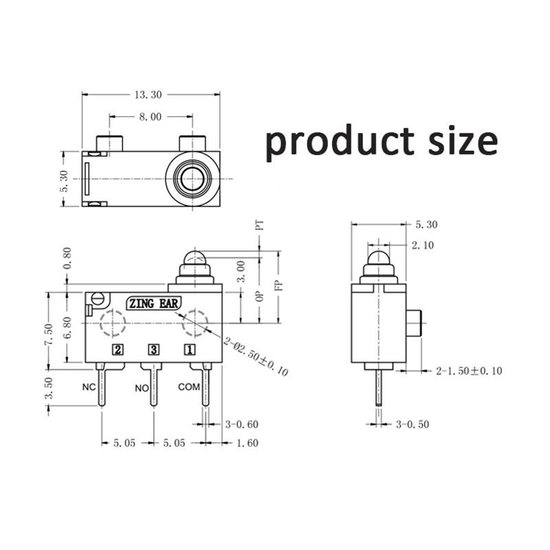 Micro SPDT Switch PCB 3A 12VDC Waterproof IP67 17 SPDT PCB Micro Switch
