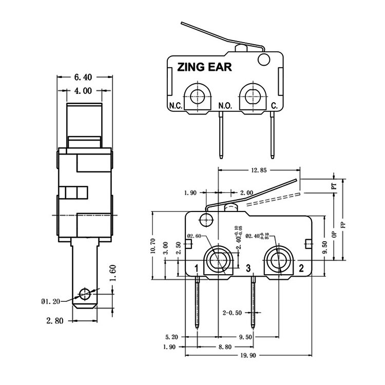T125 5E4 Switch Micro 5 A SPST NO 14 T125 5E4 Switch Micro 5 A SPST NO 1