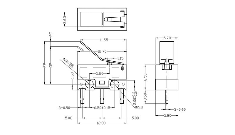G1003-150P25A wireless microswitch drawing G1003-150P25A wireless microswitch drawing