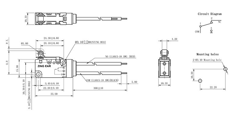 G5W11-WC200A07-W3 ATEX Lever Micro Switch Drawing G5W11-WC200A07-W3 ATEX Lever Micro Switch Drawing