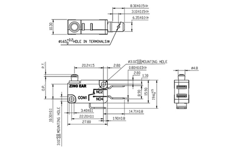 G5F10-D2Z200-D5 IP64 Microswitch drawing G5F10-D2Z200-D5 IP64 Microswitch drawing