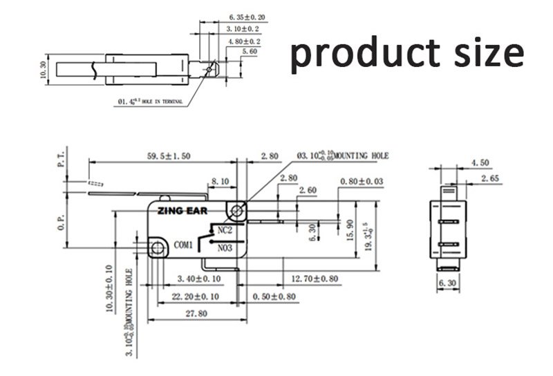 G5T16-D2C200A03-620 microswitch drawing G5T16-D2C200A03-620 microswitch drawing