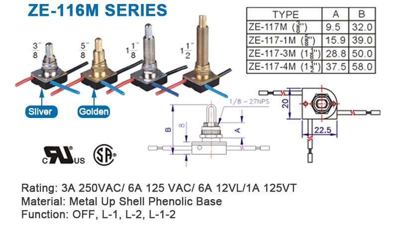 ZE-116M Rotary Switch Series ZE-116M Rotary Switch Series